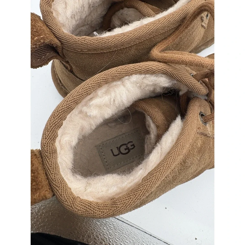 UGG Boots Mens Size 7 Brown Suede Chukka‎ Shearling Lined Ankle Winter Warm
